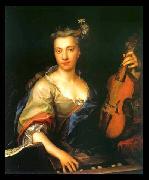 unknow artist, Portrait of Young Woman Playing the Viola da Gamba